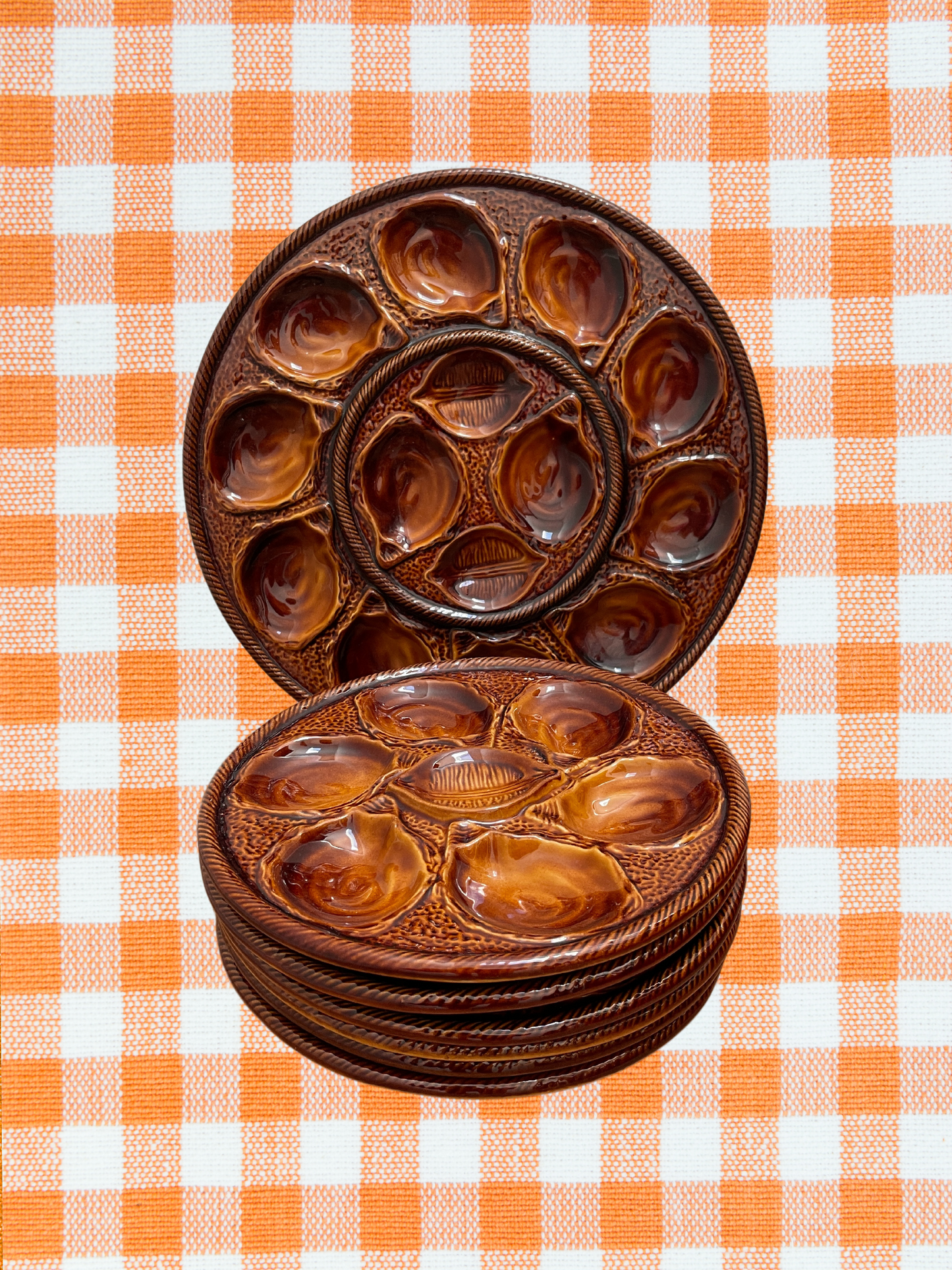 Assiettes à huîtres céramique St Clément Ohmabergere