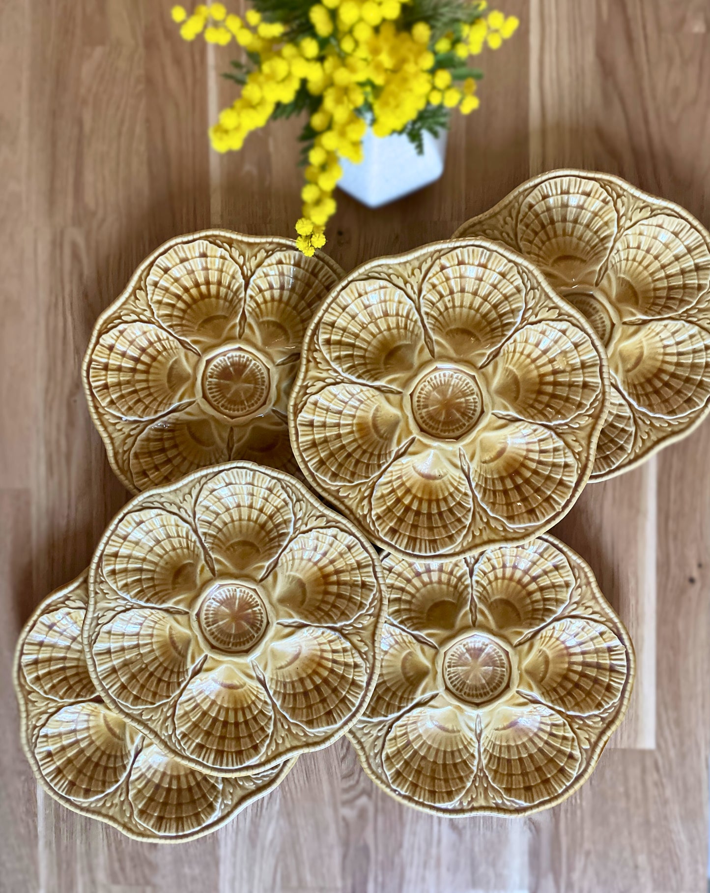Assiettes à huîtres céramique Sarreguemines