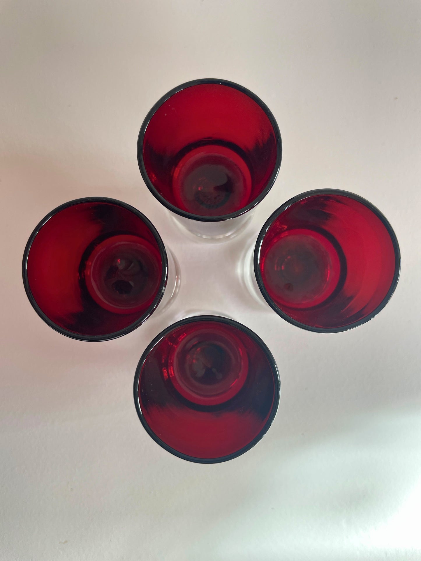 Verres à liqueur rubis Ohmabergere