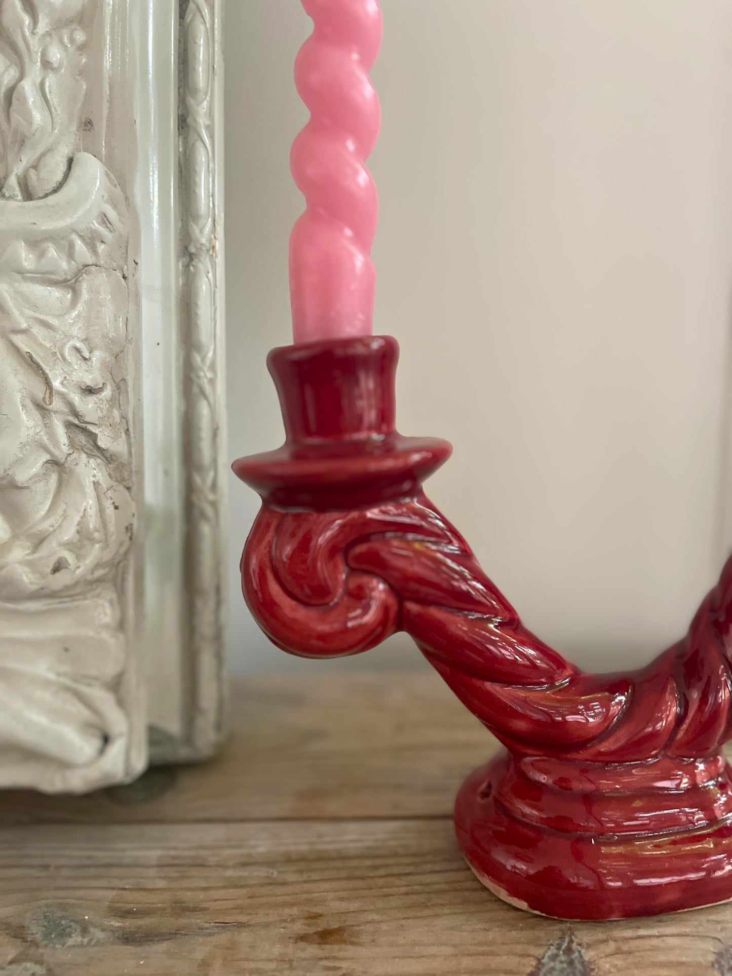 Bougeoir double en céramique - années 50 Ohmabergere