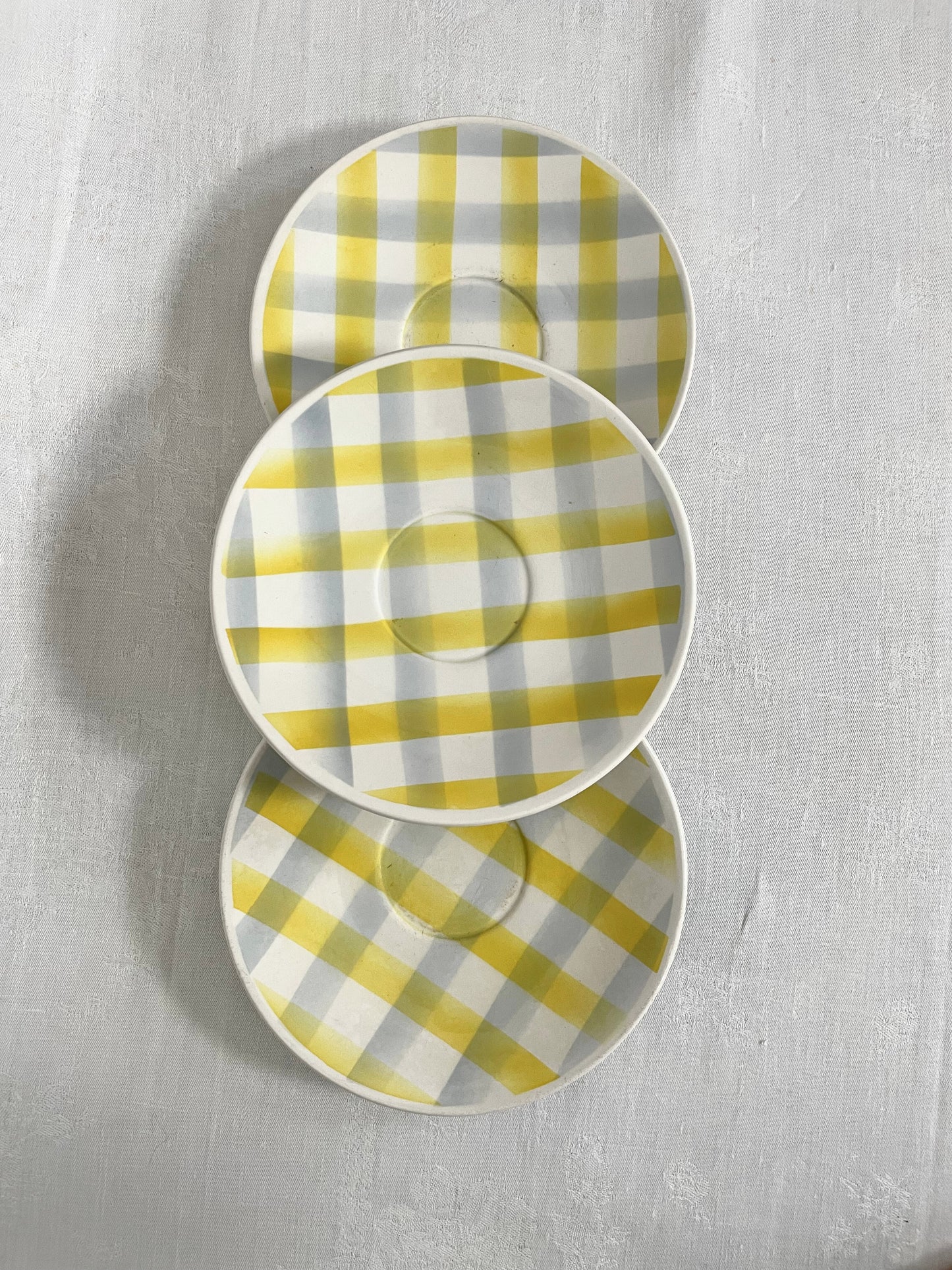 Set de 3 petites assiettes à carreaux Ohmabergere