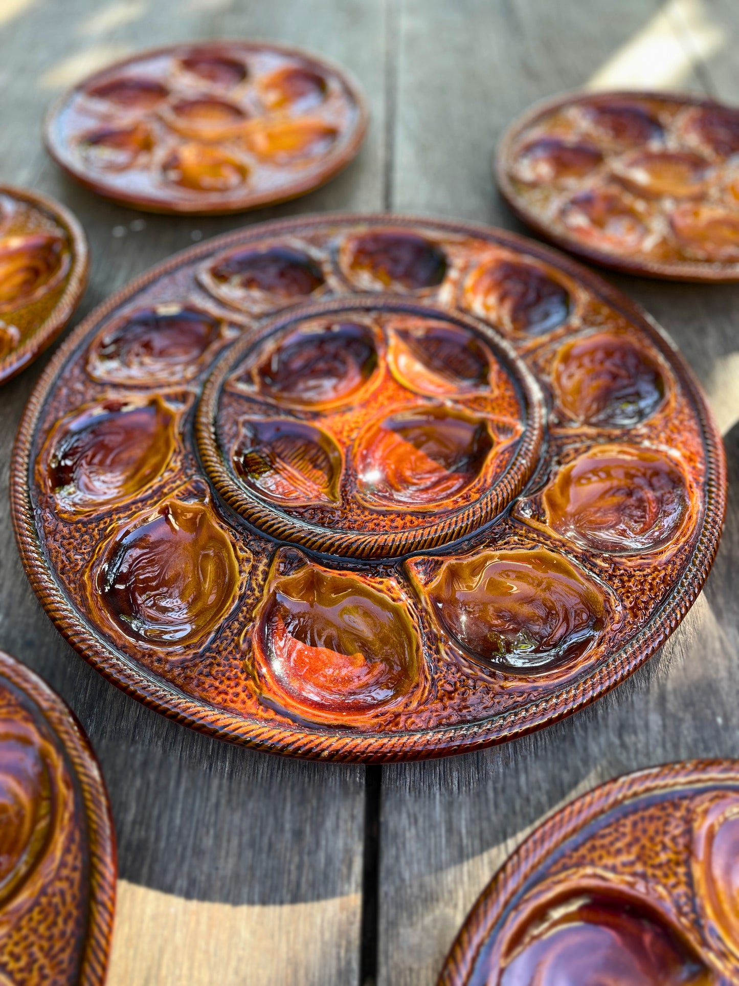 Assiettes à huîtres céramique St Clément Ohmabergere