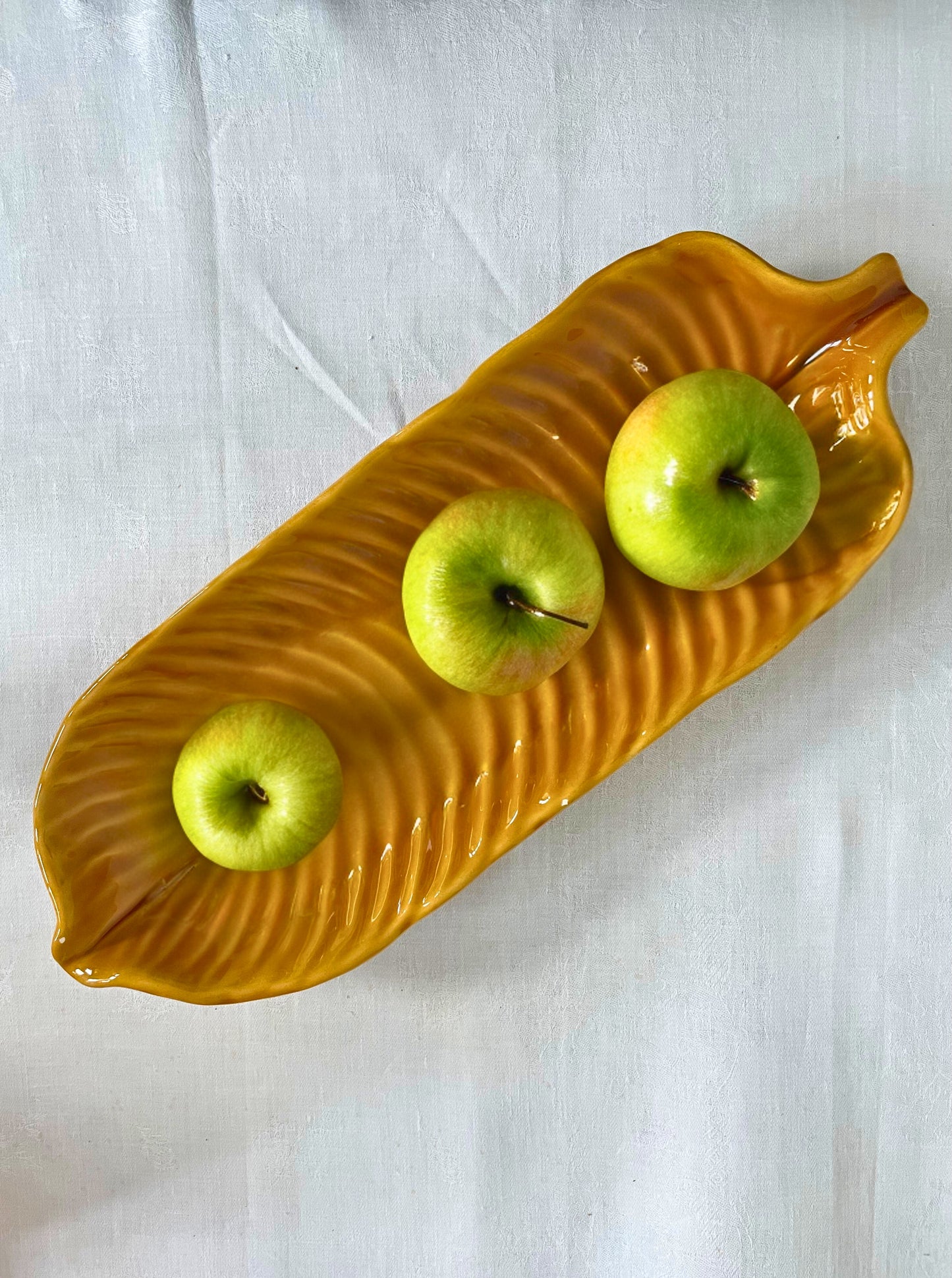 Plat céramique feuille Ohmabergere