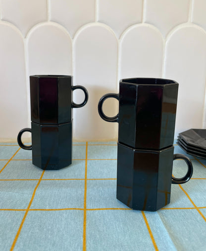 Set de 4 tasses à café vintage Ohmabergere