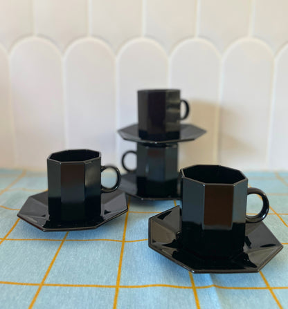 Set de 4 tasses à café vintage Ohmabergere