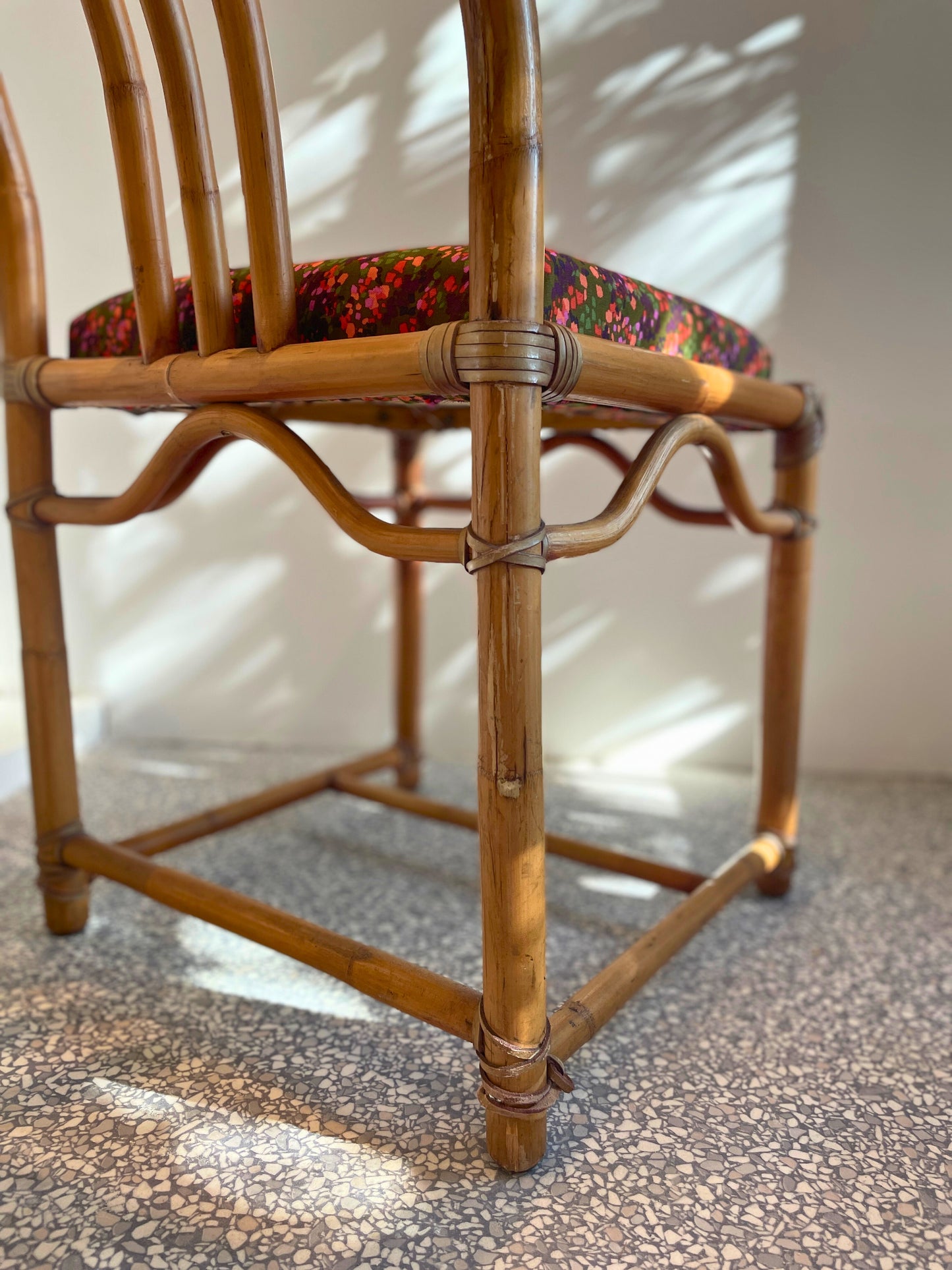 Chaise bambou tissu confettis Ohmabergere