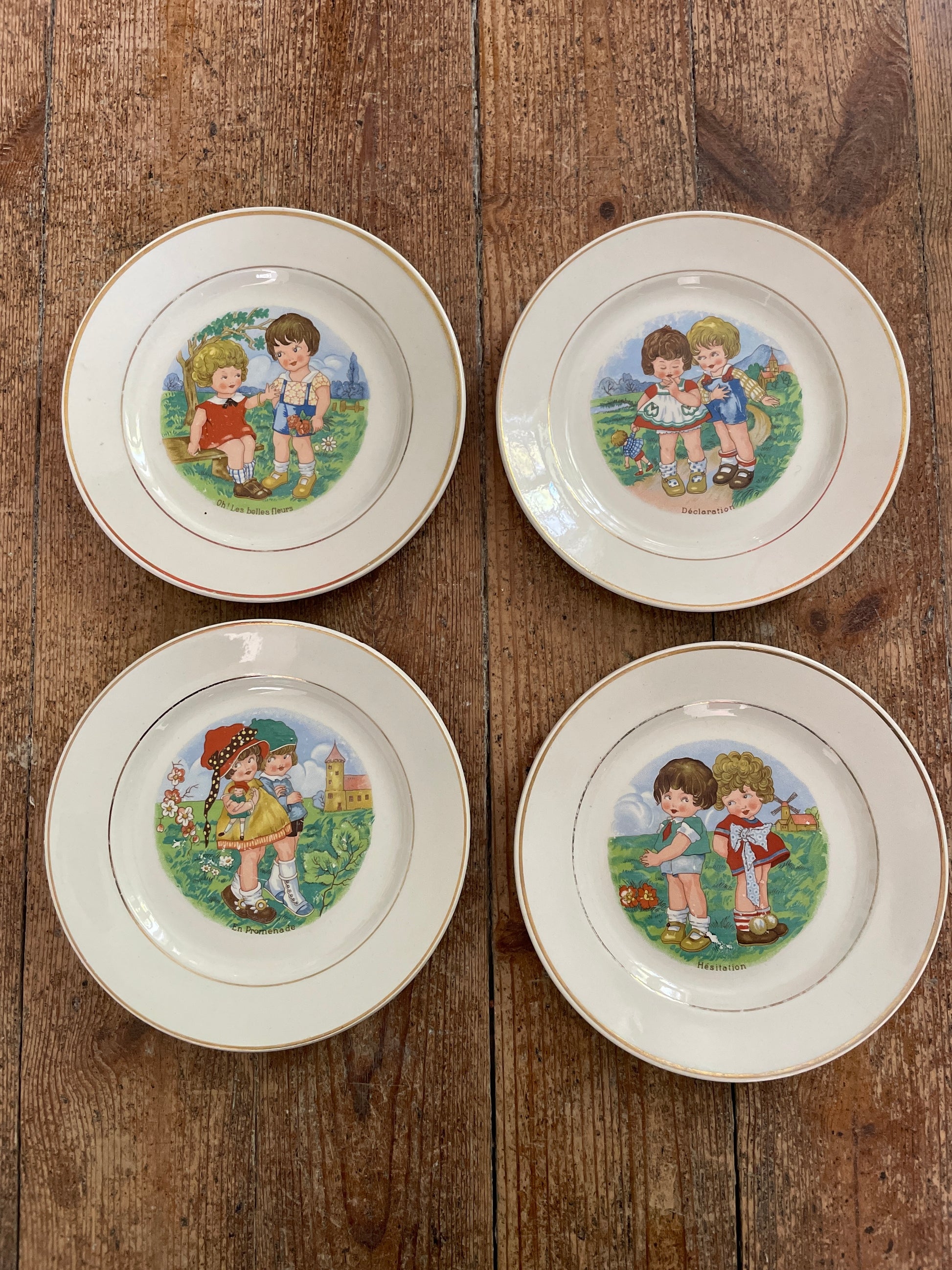 Set de 4 assiettes parlantes Ohmabergere