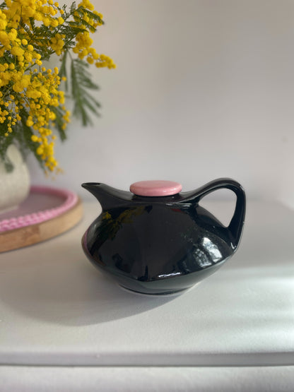 Théière céramique noire et rose Ohmabergere