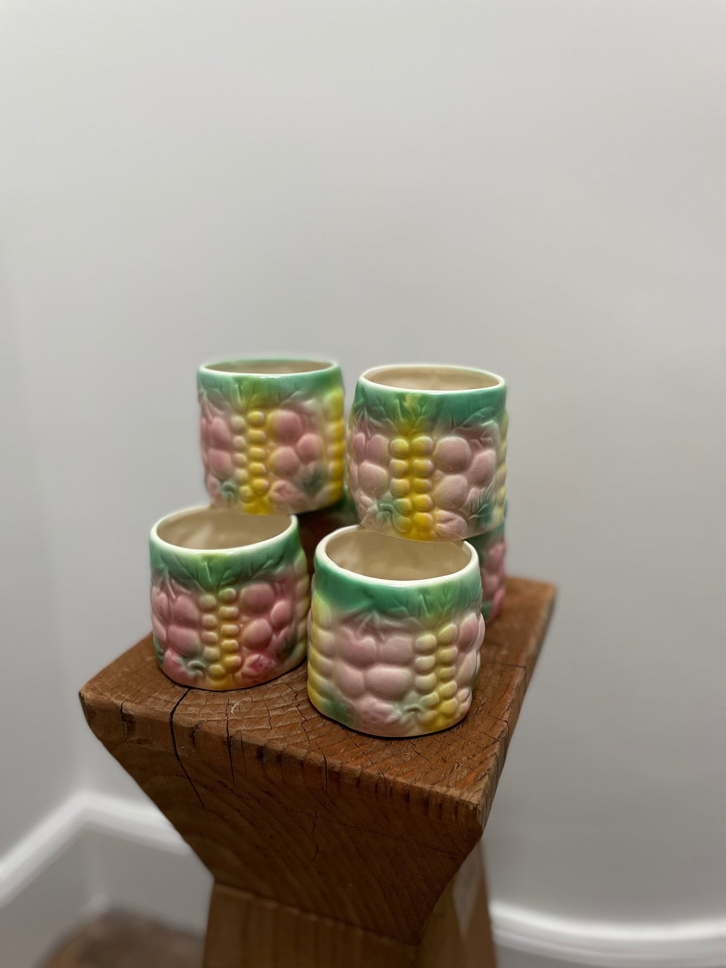 Set de 6 tasses barbotine fruits Ohmabergere
