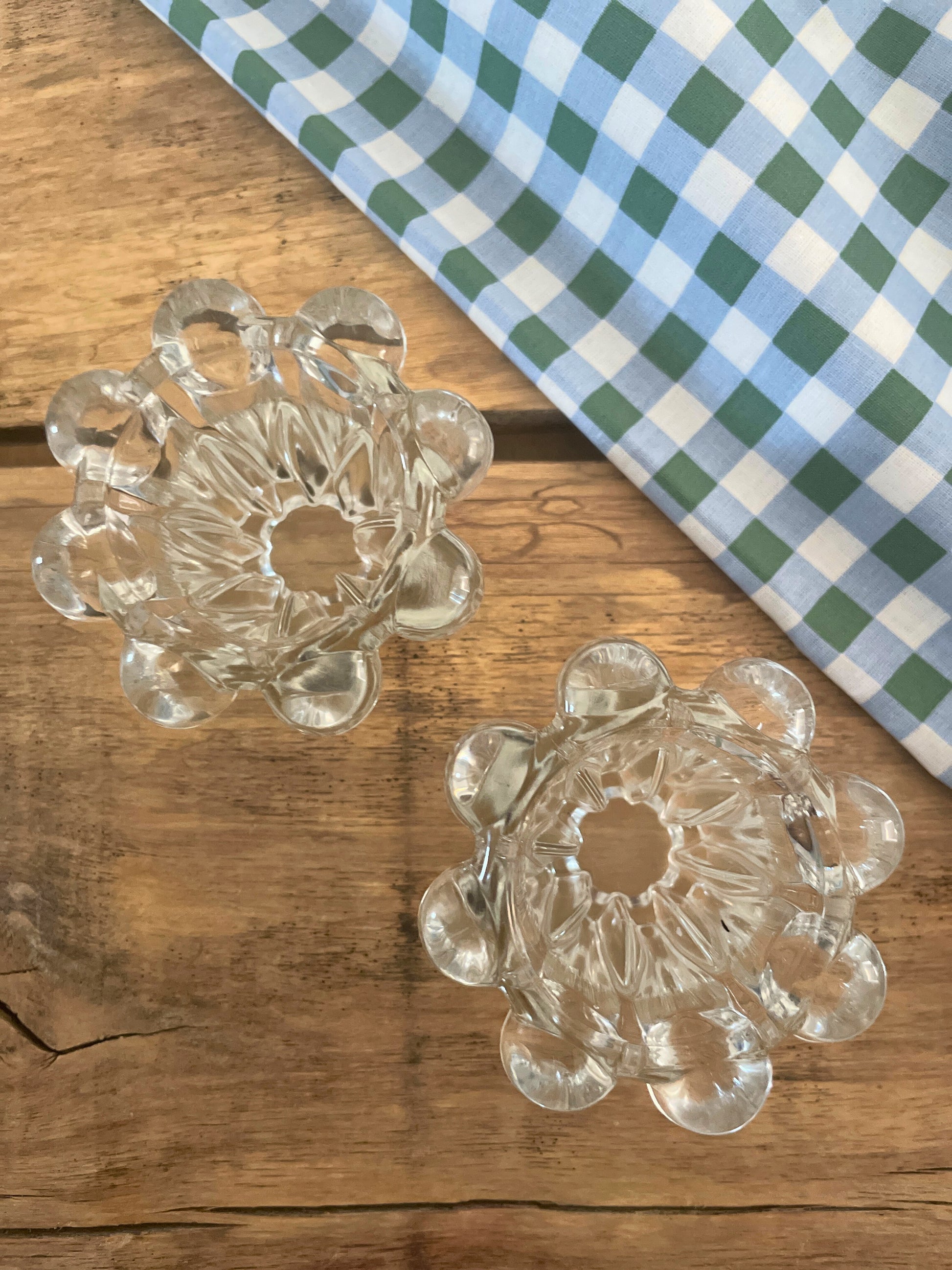 Duo bougeoirs en verre Ohmabergere