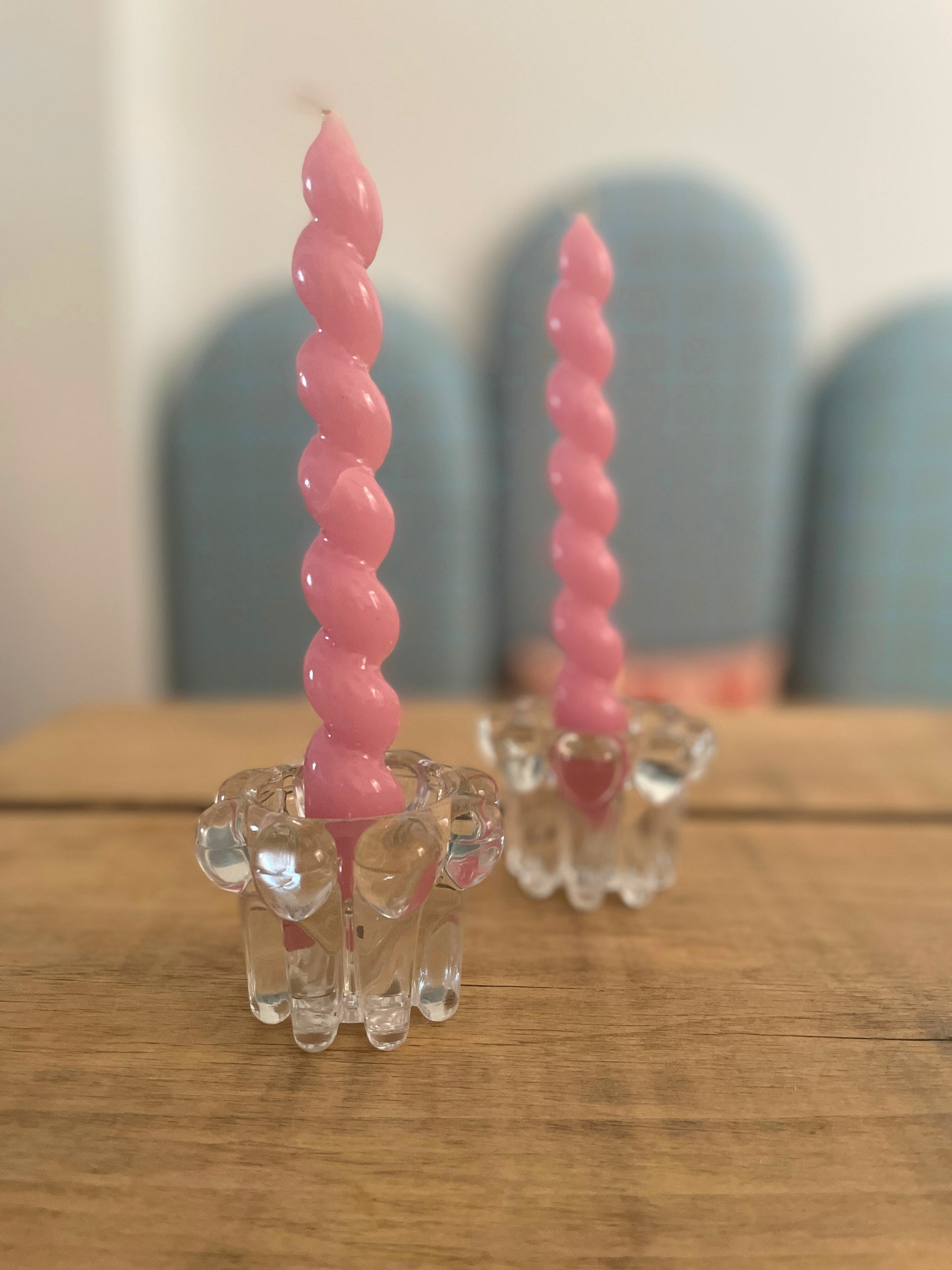 Duo bougeoirs en verre Ohmabergere