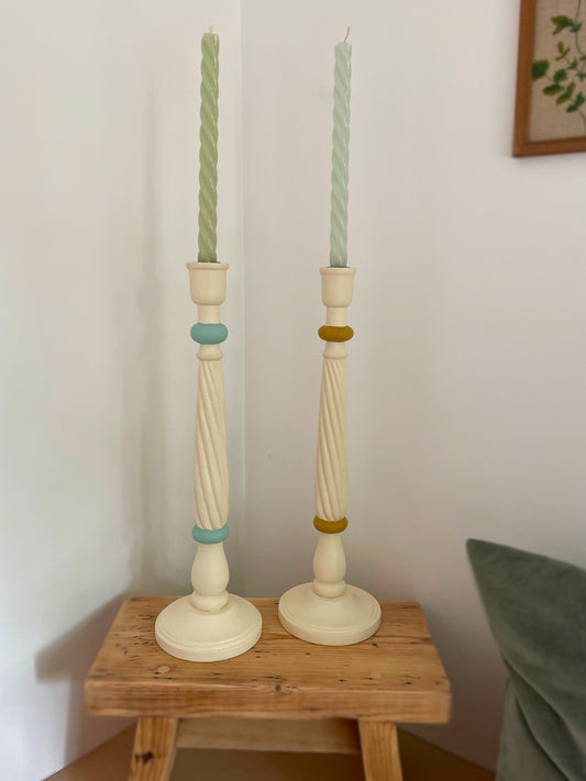 Duo bougeoirs bois Ohmabergere