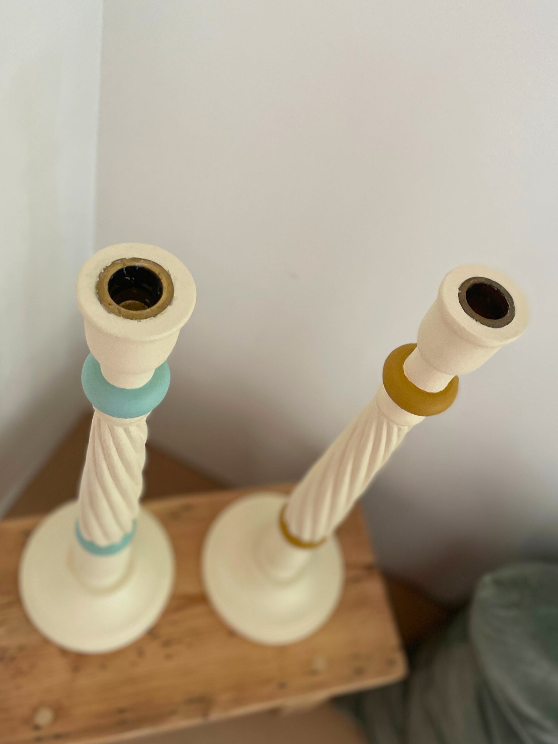 Duo bougeoirs bois Ohmabergere
