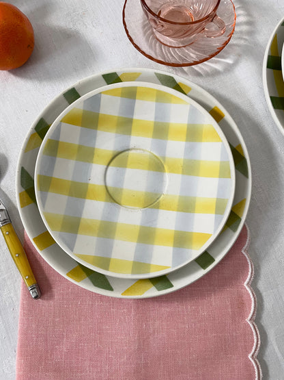 Set de 3 petites assiettes à carreaux Ohmabergere