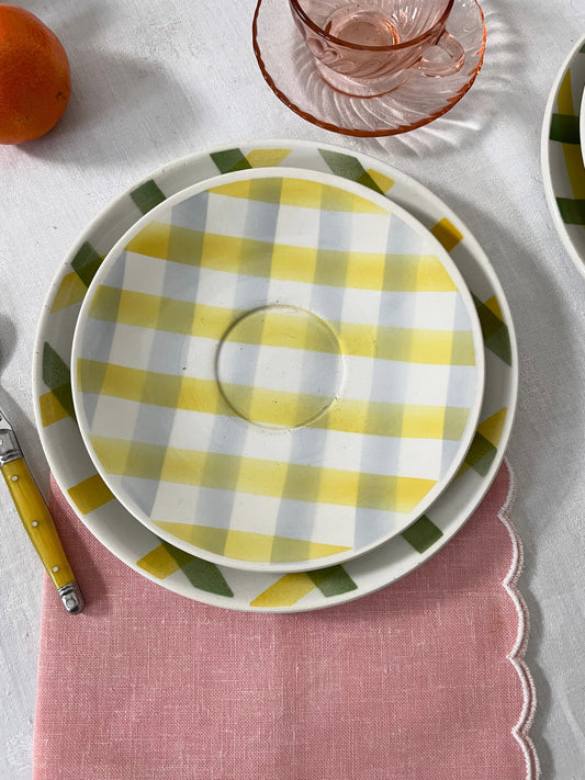 Set de 3 petites assiettes à carreaux Ohmabergere