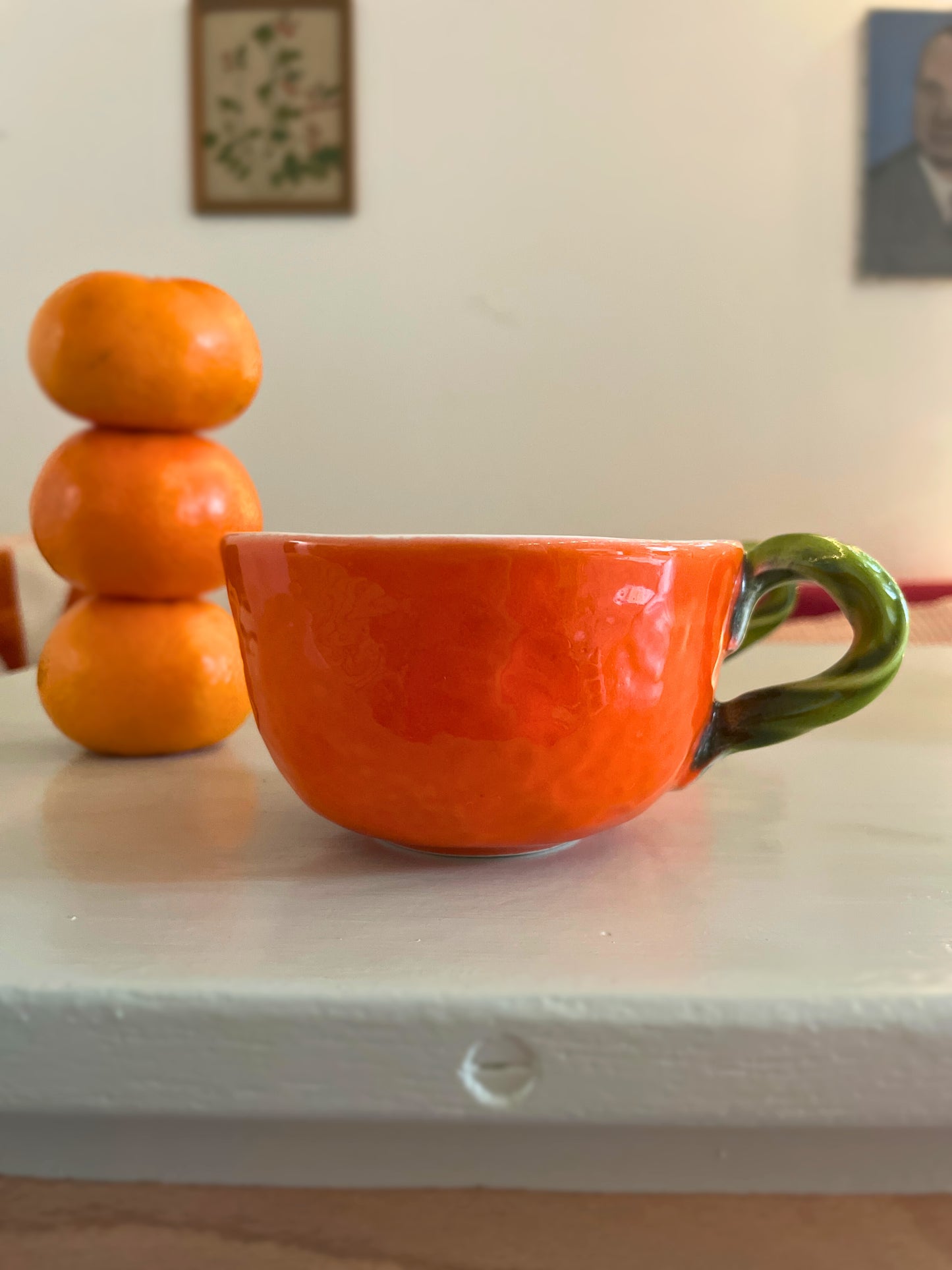 Duo tasses forme orange Ohmabergere