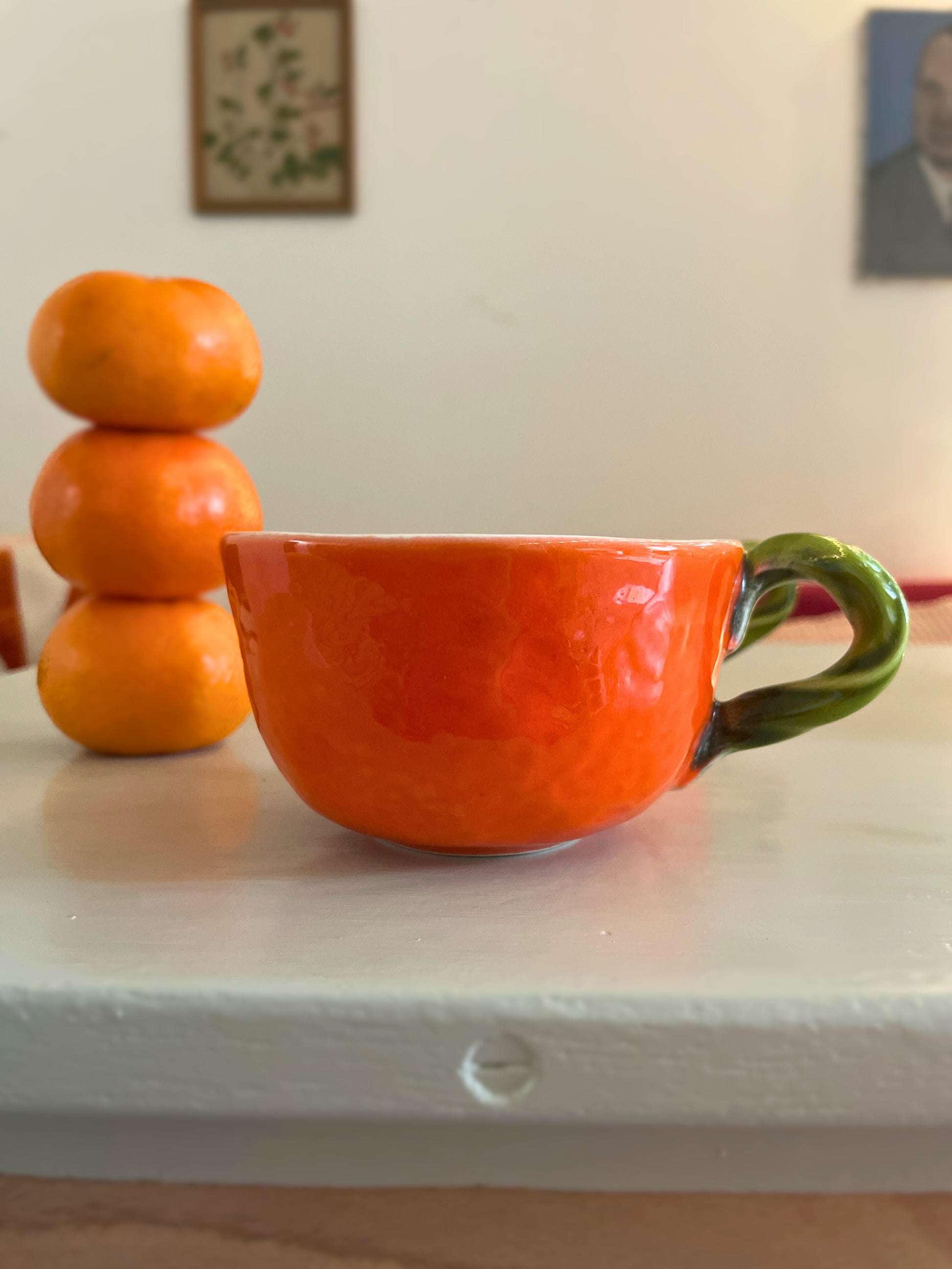 Duo tasses forme orange Ohmabergere