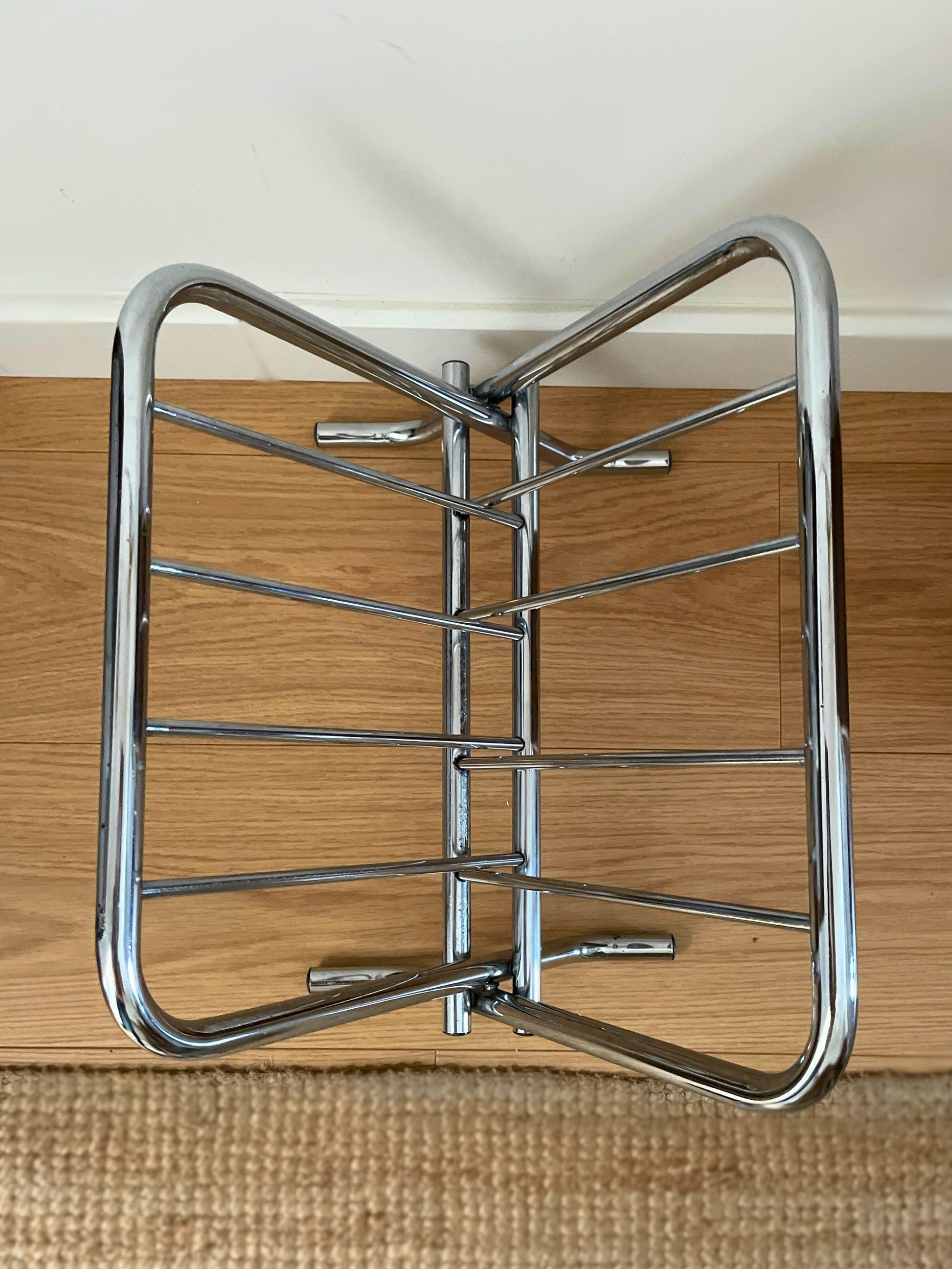 Porte-revue / Platine Vintage - Bois, Plastique Et Acier - Argenté