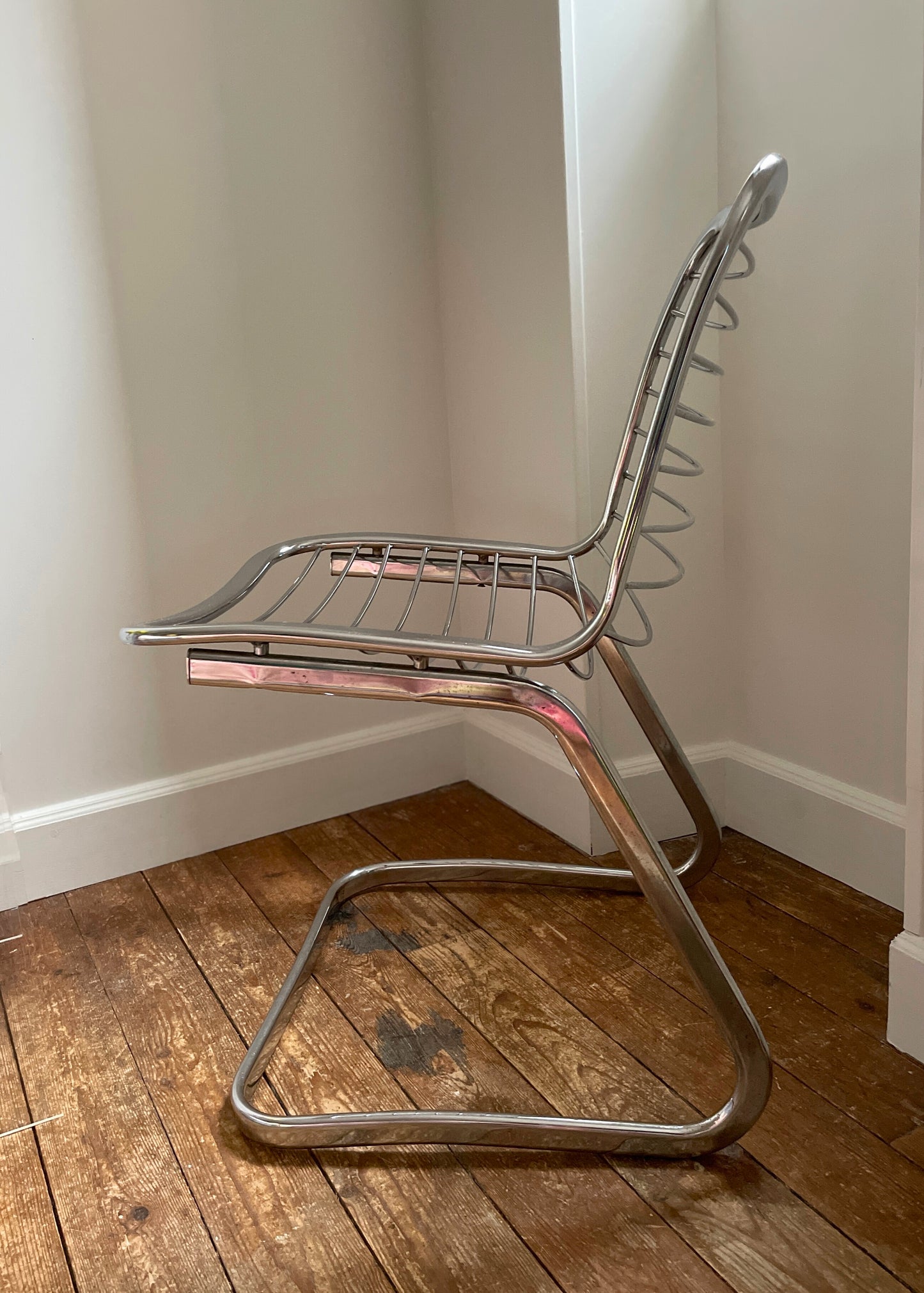 Chaise chromé design Ohmabergere
