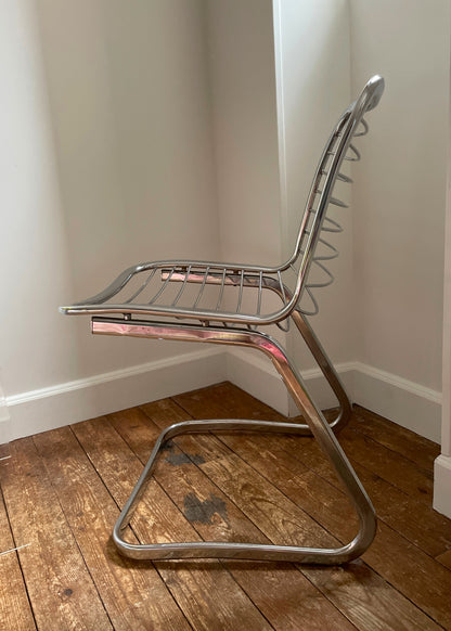 Chaise chromé design Ohmabergere